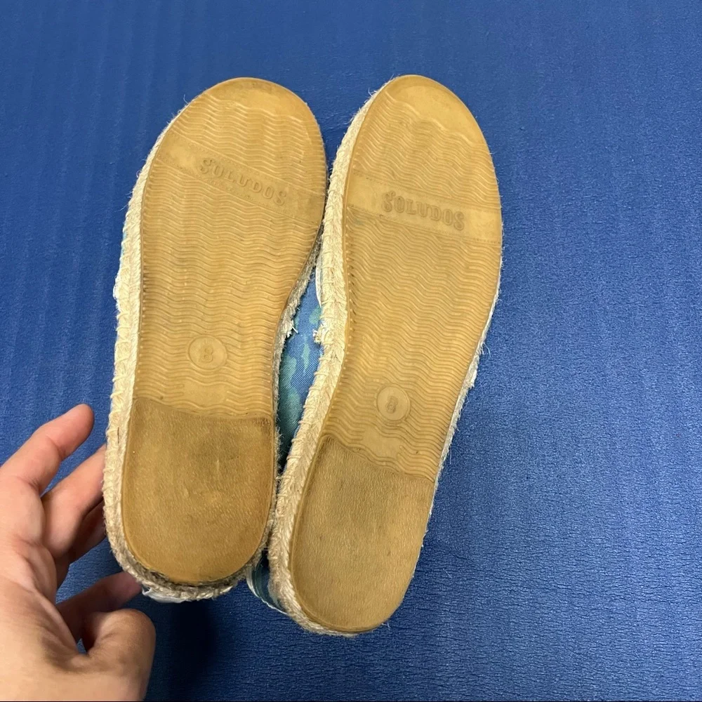 We Are Welcome Soludos Espadrilles Rare Blue Lace Size 8